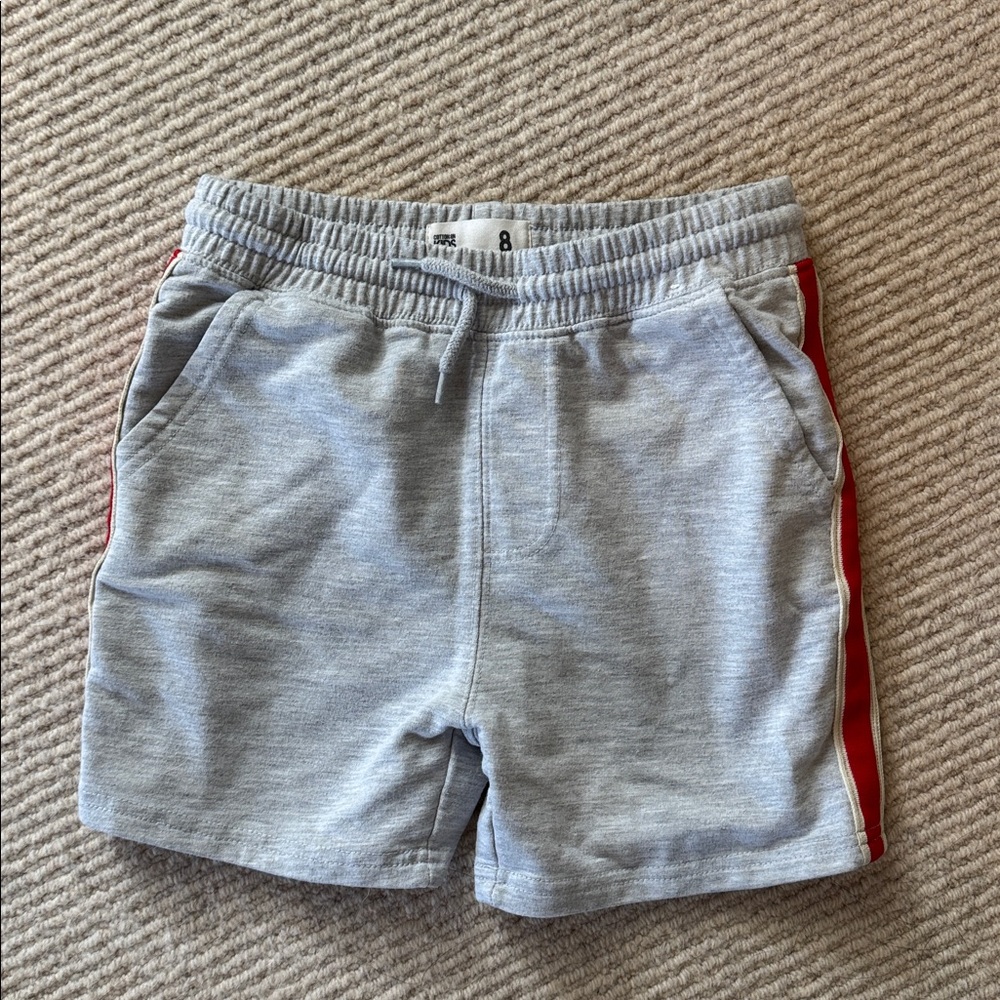 Gray Shorts with Red Stripe